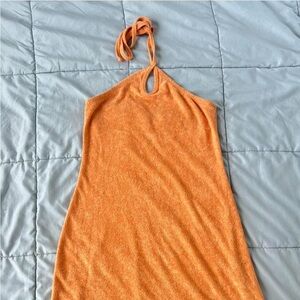 Orange Halter Neck Dress